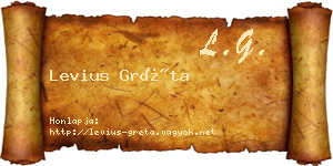 Levius Gréta névjegykártya